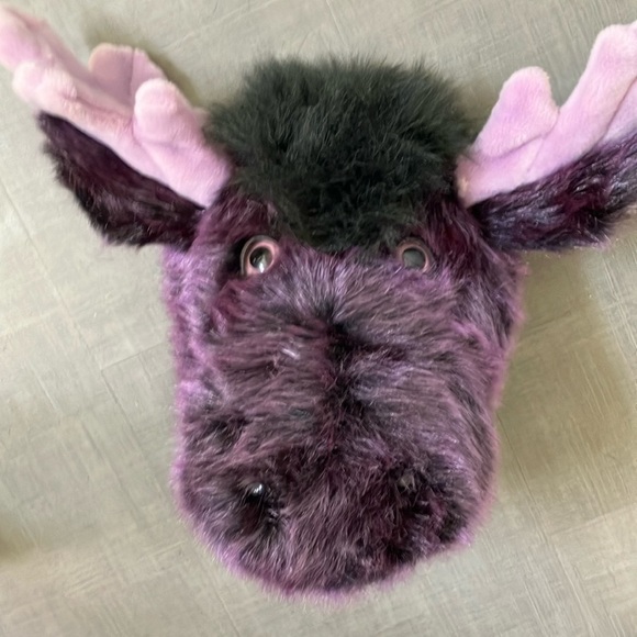 Plush Purple Moose Wall Decor - Picture 11 of 13